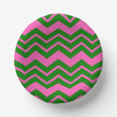 Bols En Carton Dessin chevron zigzag vert rose (Recto)