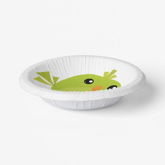 Bols En Carton Dessin d'oiseau vert (Angulaire)