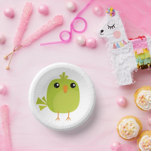Bols En Carton Dessin d'oiseau vert (Fête)