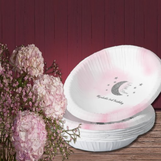 Bols En Carton Deux cuvettes de papier de la Lune 2e anniversaire