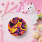 Bols En Carton Déversement - orange, noir, rose et jaune (Fête)