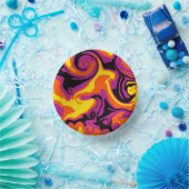 Bols En Carton Déversement - orange, noir, rose et jaune (Fête)