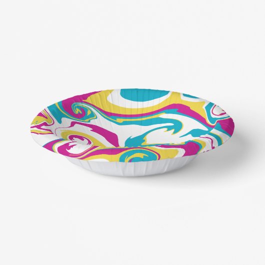 Bols En Carton Déversement - Turquoise, Jaune, Rose et Blanc (Angulaire)