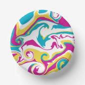 Bols En Carton Déversement - Turquoise, Jaune, Rose et Blanc (Recto)