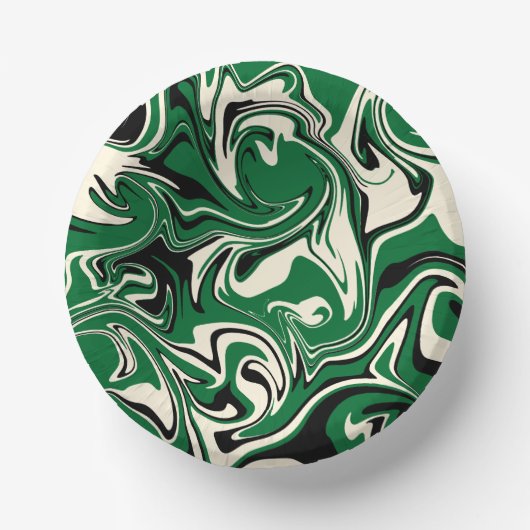 Bols En Carton Déversement - vert, crème et noir (Recto)