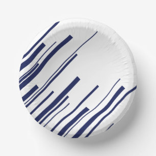 Bols En Carton Diagonales en bleu et blanc