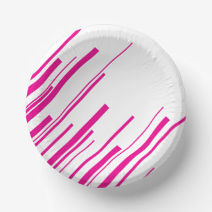 Bols En Carton Diagonales en Magenta et Blanc