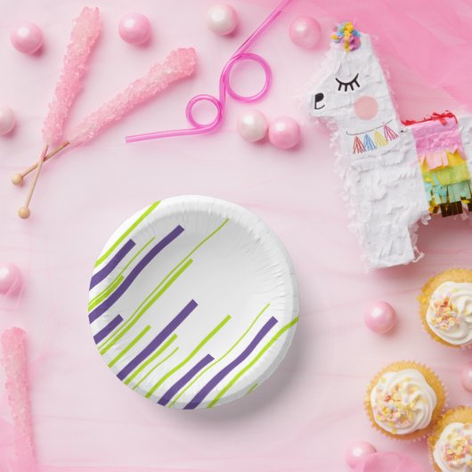 Bols En Carton Diagonales en vert citron vert et violet (Fête)