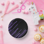 Bols En Carton Diagonales en violet et noir (Fête)