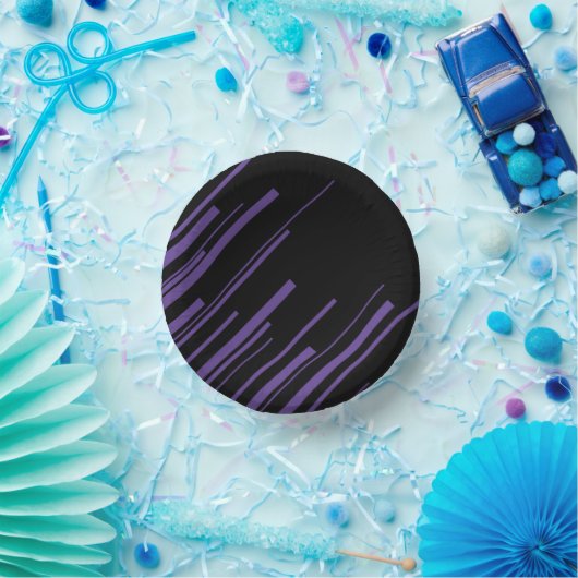 Bols En Carton Diagonales en violet et noir (Fête)