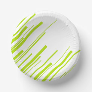 Bols En Carton Diagonales - Lime vert et blanc