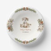 Bols En Carton Dîner de Noël Pine Blanc & Crème Élégant (Recto)