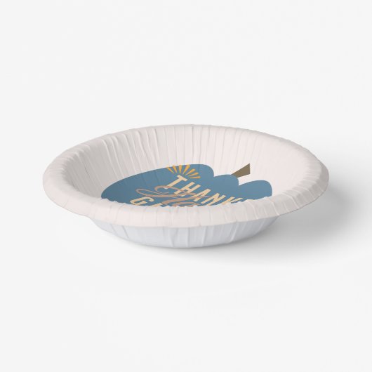 Bols En Carton Dîner Thanksgiving Citrouille bleu (Angulaire)