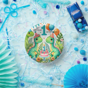 Bols En Carton Dinosaur Dino 1ère fête d'anniversaire