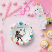 Bols En Carton Dinosaur T Rex Gris d'anniversaire (Fête)