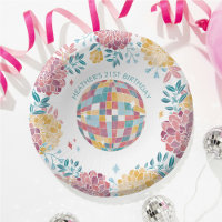 Disco Garden Party Retro Floral Anniversaire