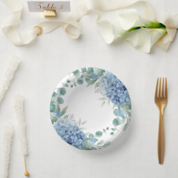 Bols En Carton Douce Mariée Fleurie Hydrangea Bleu