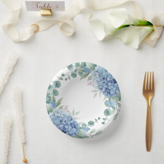 Bols En Carton Douce Mariée Fleurie Hydrangea Bleu (Mariage)