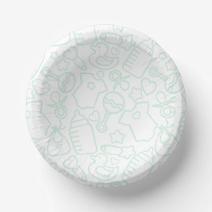 Bols En Carton Douces arroses blanc vert