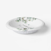 Bols En Carton Douche de mariage au script eucalyptus aquarelle (Angulaire)