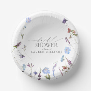 Bols En Carton Douche Fleur sauvage bleu Dusty
