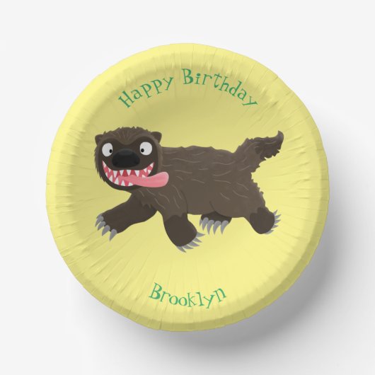 Bols En Carton Drôle animal avide de carcajou (Recto)