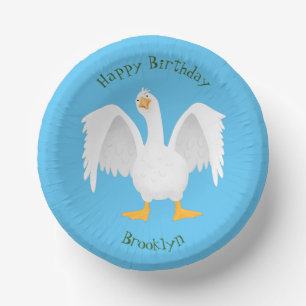 Bols En Carton Drôle curieuse dessin animé d'oie domestique