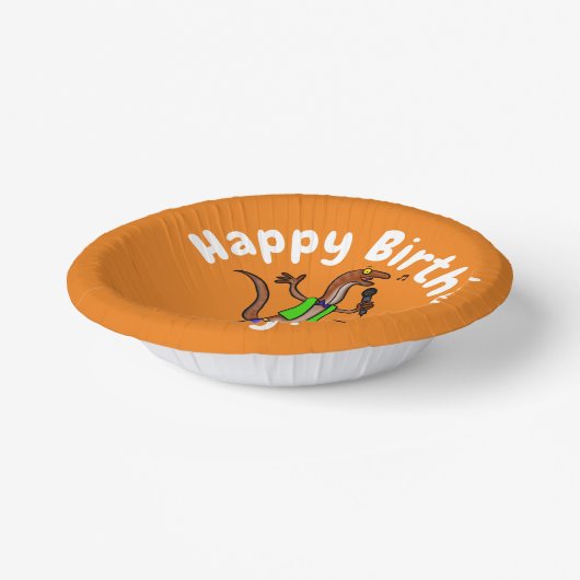 Bols En Carton Drôle lézard chantant avec bande dessinée de micro (Angulaire)