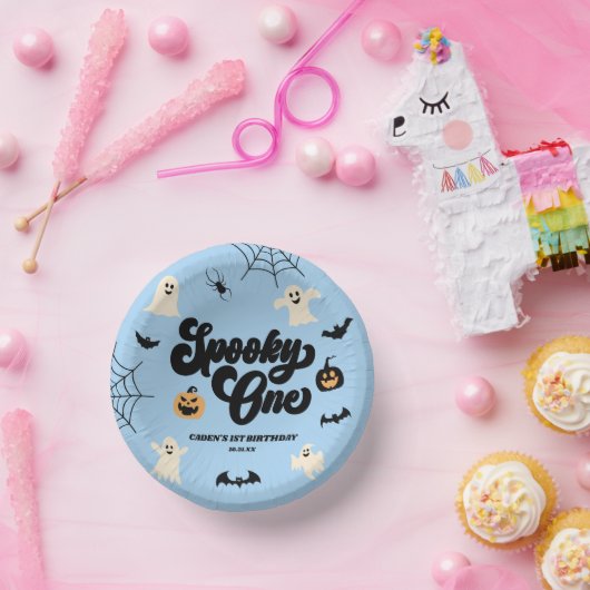 Bols En Carton Éffrayant One Blue Halloween 1er anniversaire (Fête)