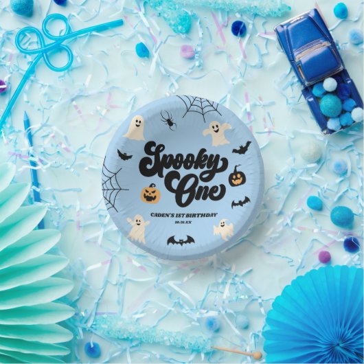 Bols En Carton Éffrayant One Blue Halloween 1er anniversaire (Fête)
