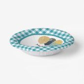 Bols En Carton Elégant bleu Turquoise En vichy & ballons 1er anni (Angulaire)