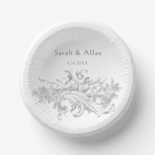 Bols En Carton Élégant classique Rococo Floral (Recto)