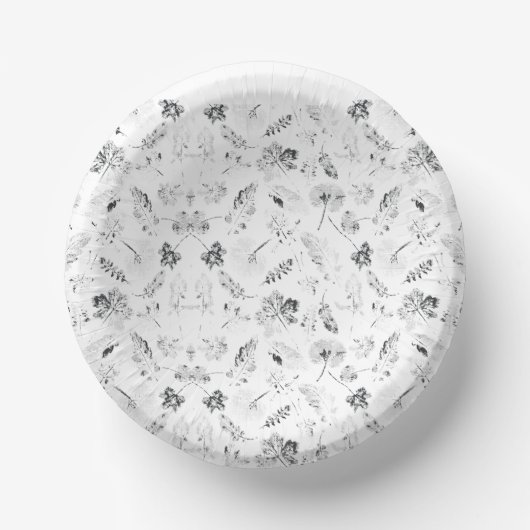 Bols En Carton Elégant design floral noir et blanc présentant d (Recto)