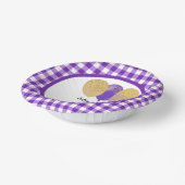 Bols En Carton Élégant En vichy pourpre & ballons 1er anniversair (Angulaire)