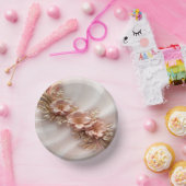 Bols En Carton Élégant floral orange pêche (Fête)