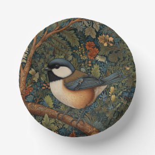 Bols En Carton Élégant oiseau de la forêt Art Nouveau rétro