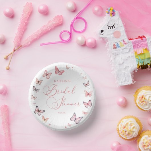 Bols En Carton Élégante Fête des mariées papillon rose doux (Fête)