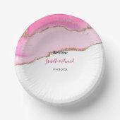 Bols En Carton Élégante table de mariage rose et or âge pierre (Recto)