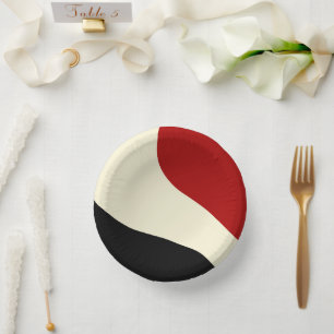 Bols En Carton Elégante vague minimale en rouge, noir et crème