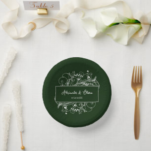 Bols En Carton Émeraude Green Flourish Wedding shower Bowls en pa