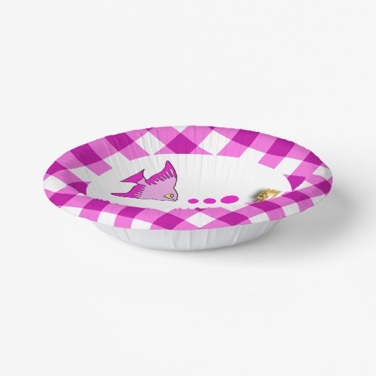 Bols En Carton En vichy mignonne, Poisson rose et Balloon 1er ann (Angulaire)