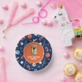 Bols En Carton Enfants Sports Motif Bleu & Orange Photo Anniversa (Fête)