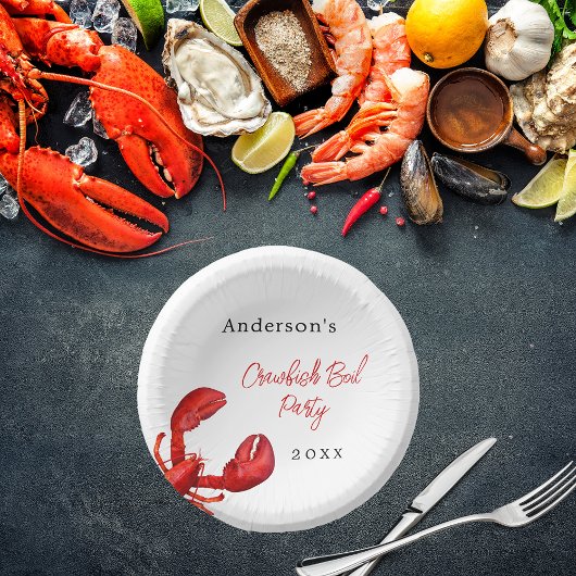 Bols En Carton Fête à ébullition de langouste rouge blanc