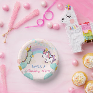 Bols En Carton Fête d'anniversaire du dégradé de l'arc-en-ciel de