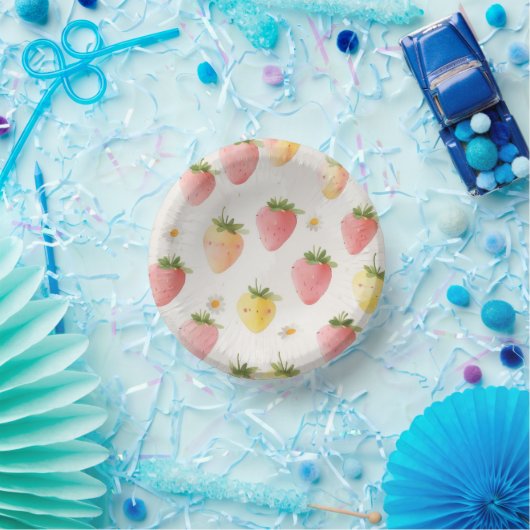 Bols En Carton Fête d'anniversaire motif aux fraises mignonnes (Fête)