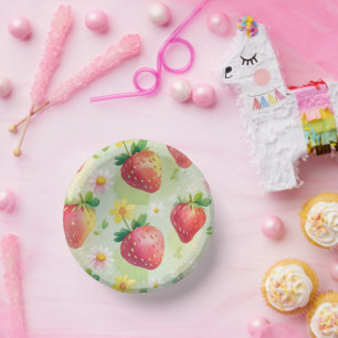 Bols En Carton Fête d'anniversaire motif aux fraises mignonnes