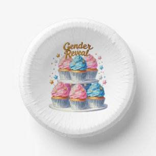 Bols En Carton Fête de cupcakes pour la révélation du sexe mignon