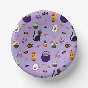 Bols En Carton Fête de Halloween avec des friandises mignonnes