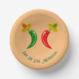 Bols En Carton Fête de la coutume mexicaine des Chilis morts