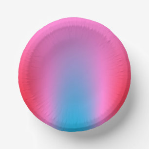 Bols En Carton Fête dégradé rose magenta profond à rouge et bleu